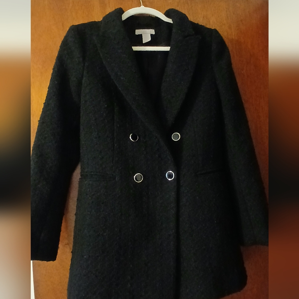 H&M Black Double-Breasted Jacket